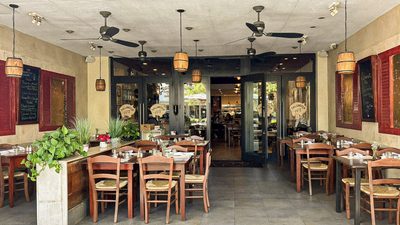 Coral Gables dining room at golden hour, Salumeria 104